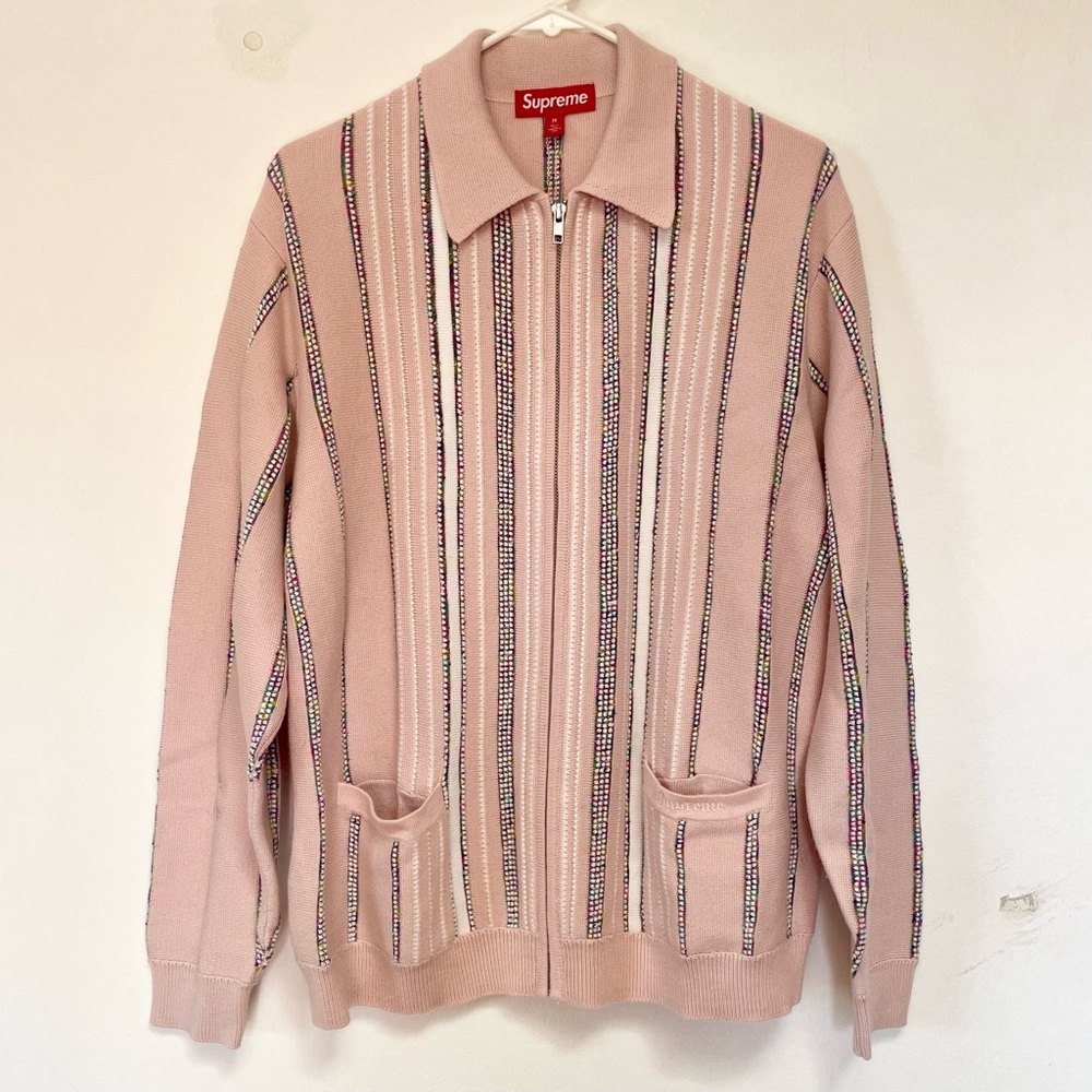 *SOLD* Supreme Speckle Stripe Zip Up Cardigan - Picture 3 of 5